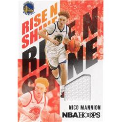 687922 Nico Mannion Player Worn Jersey Patch Golden State Warriors 2020 Panini Hoops Rise N Shine No.RNSNMN Basketball Card