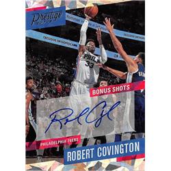 688121 Robert Covington Autographed Philadelphia 76ers 2017 Panini Prestige Bonus Shots No.25 Refractor Basketball Card