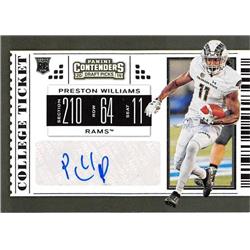 688191 Preston Williams Autographed Colorado State Rams 2019 Panini Contenders Draft Rookie No.294 Football Card