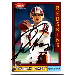 688244 Patrick Ramsey Autographed Washington, SC 2003 Fleer Tradition No.176 Football Card