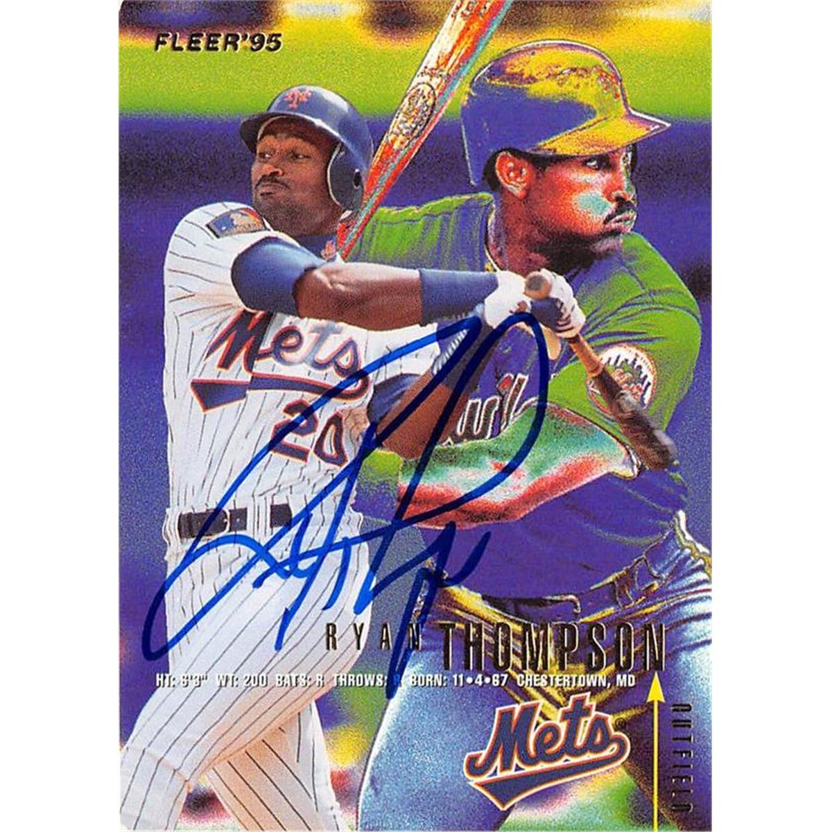 688492 Ryan Thompson Autographed New York Mets 1995 Fleer No.384 Baseball Card
