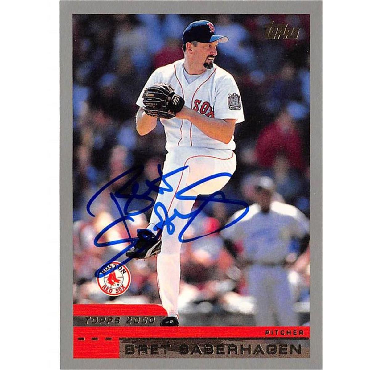 621898 Bret Saberhagen Autographed Boston Red Sox 1999 Topps No.12 Baseball Card