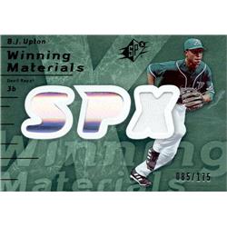 664652 B.J. Upton Player Worn Jersey Patch Tampa Bay Rays 2005 Upper Deck Winning Materials No.MWBU LE 85-175 Baseball Card