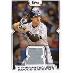 664676 Rocco Baldelli Player Worn Jersey Patch Tampa Bay Rays 2008 Topps No.RRRDB Baseball Card
