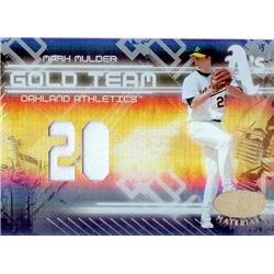 664685 Mark Mulder Player Worn Jersey Patch Oakland Athletics 2005 Leaf Certified Materials Gold Team Refractor No.GT15 LE 40-250 Baseball Card