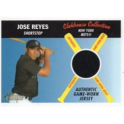 664719 Jose Reyes Player Worn Jersey Patch New York Mets 2004 Topps Heritage Clubhouse Collection No.CCRJRE Baseball Card