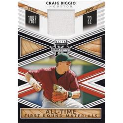 664740 Craig Biggio Player Worn Jersey Patch Houston Astros 2020 Panini Elite Extra No.ATFCB Baseball Card