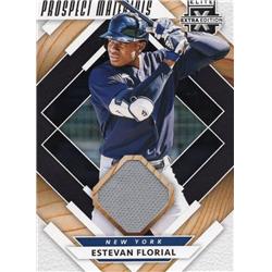 664776 Estevan Florial Player Worn Jersey Patch New York Yankees 2020 Panini Elite Extra Prospect Rookie No.PMEF Baseball Card