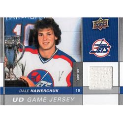 664790 Dale Hawerchuk Player Worn Jersey Patch Winnipeg Jets 2010 Upper Deck No.GJ2DH Hockey Card