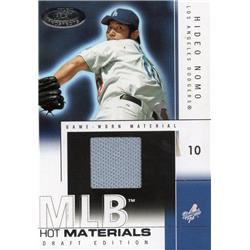 664873 Hideo Nomo Player Worn Jersey Patch Los Angeles Dodgers 2004 Fleer Hot Prospects No.HMHN Baseball Card