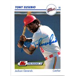 665097 Tony Eusebio Autographed Jackson Generals 1991 Impel Pre Rookie No.557 Baseball Card
