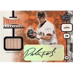 665119 Pedro Feliz Autographed Player Used Bat Patch San Francisco Giants 2001 Leaf Rookies & Stars Freshman Orientation No.FO7 Baseball Card