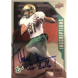 665230 Andre Davis Autographed South Florida Bulls 2015 Upper Deck Inscriptions No.AN Football Card