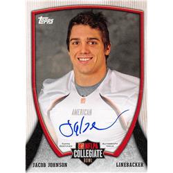 665250 Jacob Johnson Autographed South Alabama Jaguars 2013 Topps Collegiate Bowl Rookie No.45 Football Card