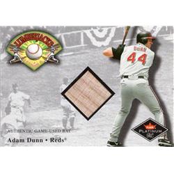 675735 Adam Dunn Player Used Bat Patch Cincinnati Reds 2001 Fleer Lumberjacks No.AD Baseball Card