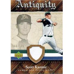 675783 Scott Kazmir Player Worn Jersey Patch Tampa Bay Rays 2007 Upper Deck Antiquity No.AASK LE 166-199 Baseball Card