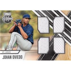 675813 Johan Oviedo Player Worn Jersey Patch St. Louis Cardinals 2017 Panini Elite Extra Rookie No.QMJO LE 122-299 Baseball Card