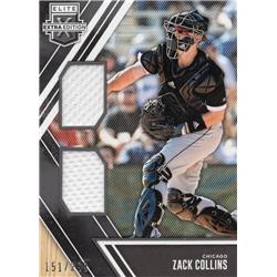 676005 Zack Collins Player Worn Jersey Patch Chicago White Sox 2017 Panini Elite Extra Rookie No.DMDC Baseball Card