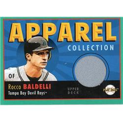 724368 Rocco Baldelli Player Worn Jersey Patch Tampa Bay Rays 2004 Upper Deck Play Ball Apparel No.ACRB Baseball Card
