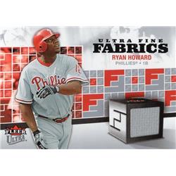724473 Ryan Howard Player Worn Jersey Patch Philadelphia Phillies 2006 Fleer Ultra Fabrics No.FMRY Baseball Card