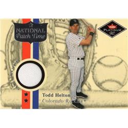 724479 Todd Helton Player Worn Jersey Patch Colorado Rockies 2001 Fleer Platinum RC No.TH Baseball Card
