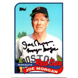 724551 Joe Morgan Autographed Boston Red Sox, SC 1989 Topps No.714 Morgan Magic Baseball Card