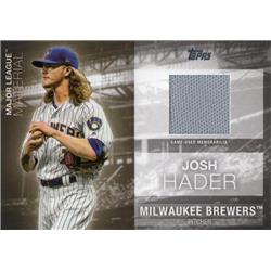 724585 Josh Hader Player Worn Jersey Patch Milwaukee Brewers 2020 Topps Material No.MLMJH Gray Baseball Card