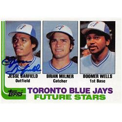 724594 Jesse Barfield Autographed Toronto Blue Jays 1982 Topps No.203 Future Stars Rookie Baseball Card