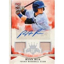 724627 Ryan Rua Autographed Player Used Bat Patch Texas Rangers 2015 Panini Diamond Kings Rookie No.178 LE 35-99 Baseball Card