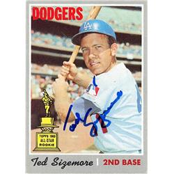 724634 Ted Sizemore Autographed Los Angeles Dodgers 1970 Topps No.174 All Star Rookie Cup Baseball Card