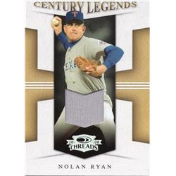 724746 Nolan Ryan Player Worn Jersey Patch Texas Rangers 2008 Donruss Century Legends No.CL11 LE 94-100 Baseball Card