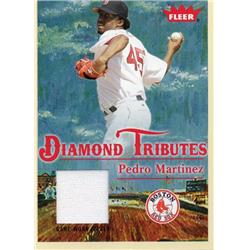 724768 Pedro Martinez Player Worn Jersey Patch Boston Red Sox 2005 Fleer Diamond Tributes No.DTPM Baseball Card