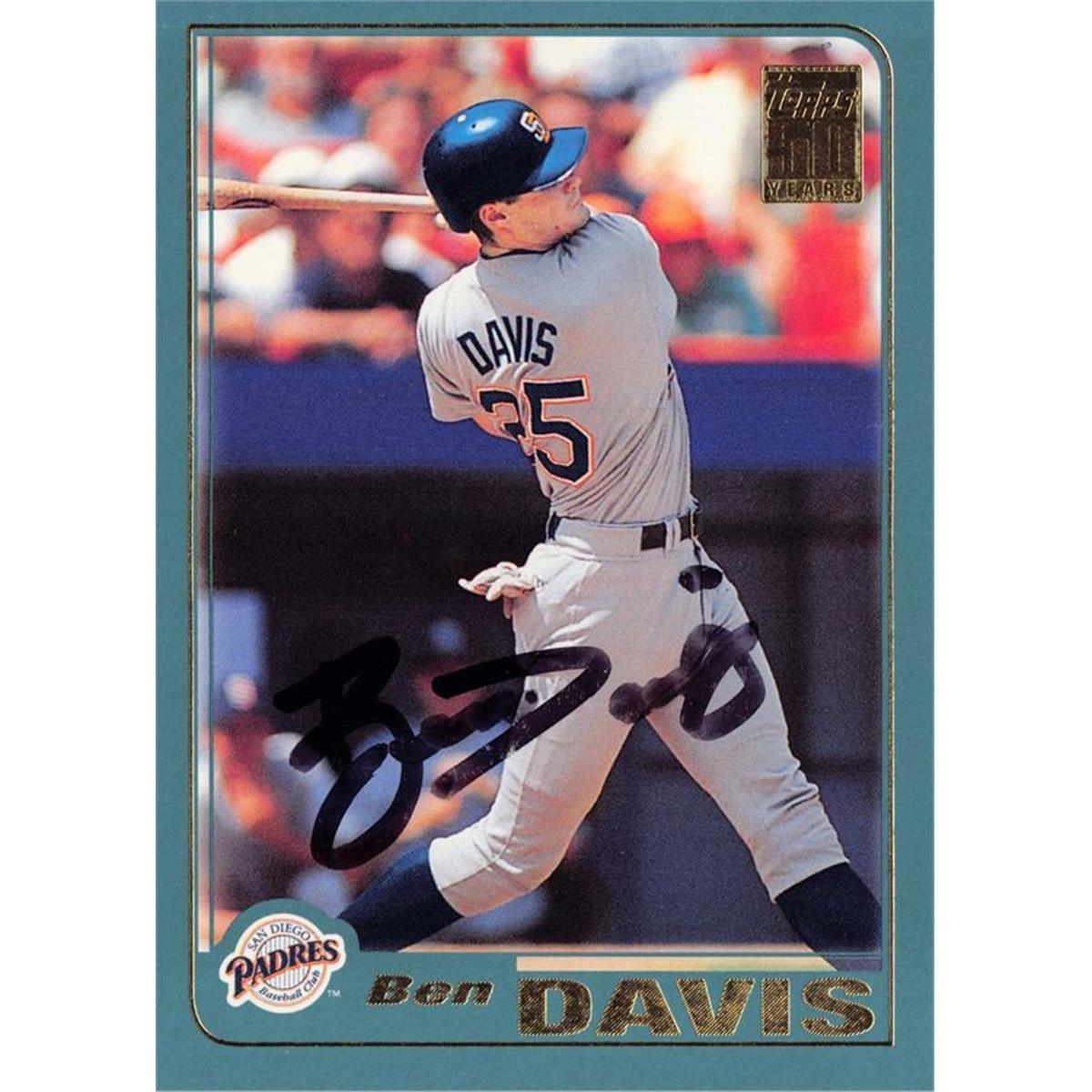 725111 Ben Davis Autographed San Diego Padres 2001 Topps No.576 Baseball Card