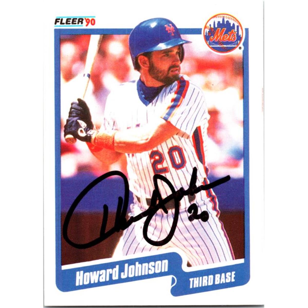 725178 Howard Johnson Autographed New York Mets 1990 Fleer No.208 Baseball Card