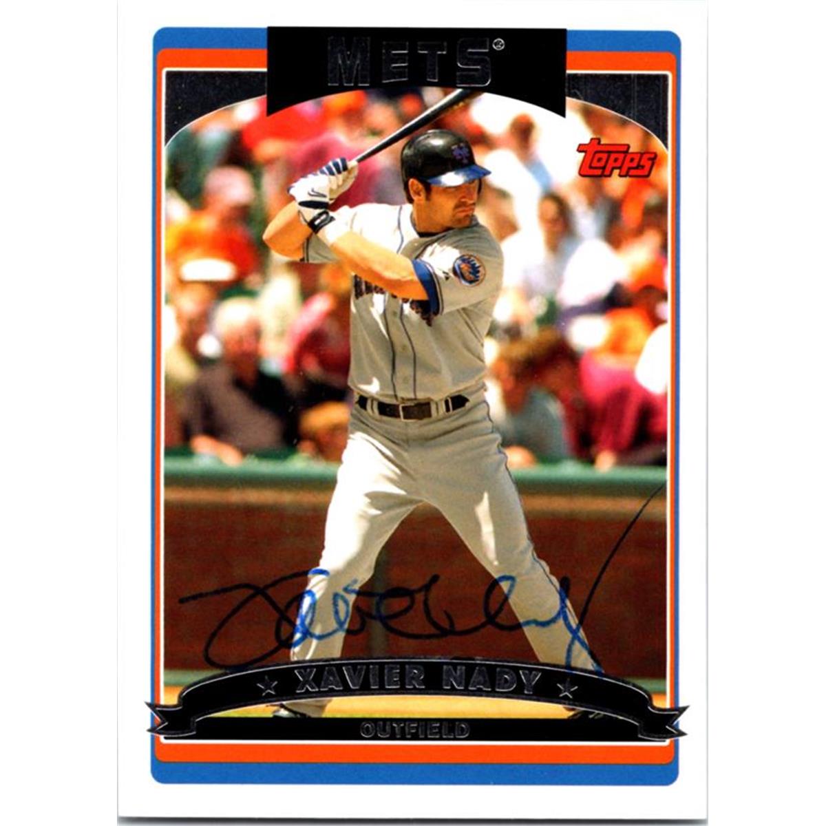 725279 Xavier Nady Autographed New York Mets 2006 Topps No.102 Baseball Card