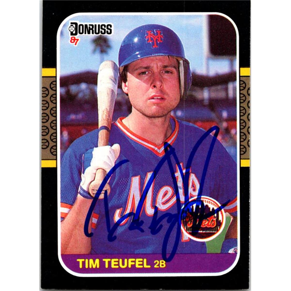 725367 Tim Teufel Autographed New York Mets 1987 Donruss No.581 Baseball Card