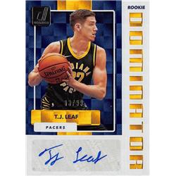 725613 T.J. Leaf Autographed Indiana Pacers 2017 Donruss Rookie Dominator Refractor No.RDTJL LE 3-99 Basketball Card