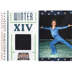 726105 Scott Hamilton Player Worn Relic Patch USA Figure Skating 2012 Panini Americana Winter Xiv No.26 LE 333-499 Trading Card