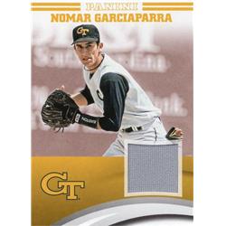 Picture of Autograph Warehouse 654448 Nomar Garciaparra Player Worn Jersey Patch Georgia Tech Yellow Jackets 2016 Panini Team Collection No.NGGT Baseball Card