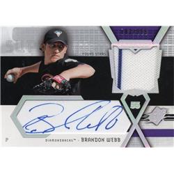 654451 Brandon Webb Autographed Player Worn Jersey Patch Arizona Diamondbacks 2004 Upper Deck Young Stars No.SSBW Baseball Card
