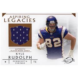703521 Kyle Rudolph Player Worn Jersey Patch Minnesota Vikings 2011 Topps Legends No.ALRKR Football Card