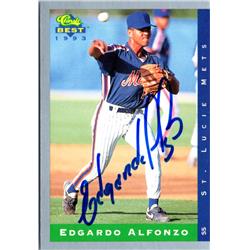 724307 Edgardo Alfonzo Autographed St. Lucie, New York Mets 1993 Best Rookie No.92 Baseball Card
