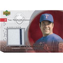 724325 Hideki Irabu Player Worn Jersey Patch Texas Rangers 2002 Upper Deck No.PJHI Pinstripe Baseball Card