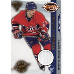 701355 Shayne Corson Player Worn Jersey Patch Montreal Canadiens 2001 Pacific Titanium Draft Day No.94 Hockey Card