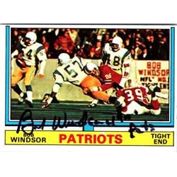 701417 Bob Windsor Autographed New England Patriots, SC 1974 Topps No.49 Football Card