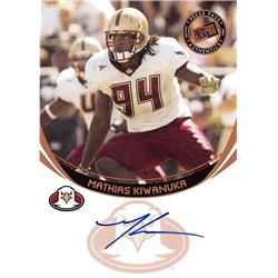 701442 Mathias Kiwanuka Autographed Boston College Eagles 2006 Press Pass Rookie No.94 Football Card