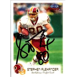 701596 Stephen Alexander Autographed Washington, SC 1999 Fleer Focus No.12 Football Card