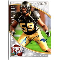 701661 Aaron Curry Autographed Wake Forest Deamon Deacons 2009 Upper Deck Heroes Rookie No.186 LE 16-199 Football Card