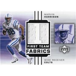 701683 Marvin Harrison Player Worn Jersey Patch Indianapolis Colts 2002 Upper Deck First Team Fabrics No.FTMH Football Card