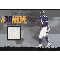 701698 Daunte Culpepper Player Worn Jersey Patch Minnesota Vikings 2003 Fleer Flair No.ACADC LE 310-500 Football Card